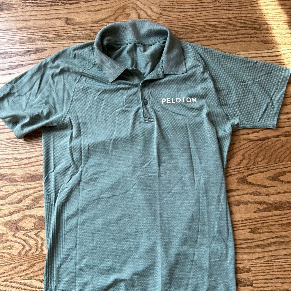 Peloton by Lululemon Green Polo Shirt Classic Design